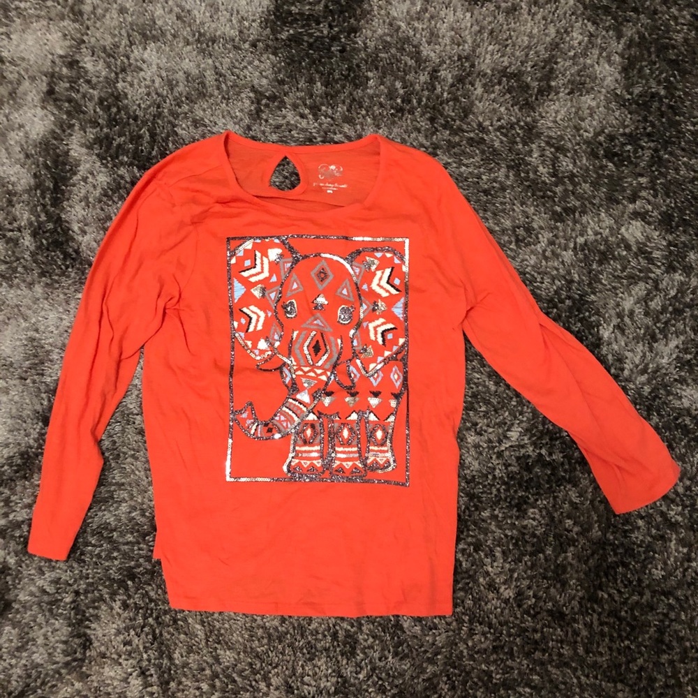 Coral Elephant long sleeve shirt